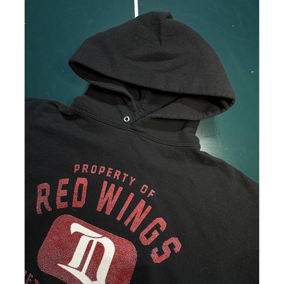 Vintage Detroit Red Wings Hoodie Sweatshirt Men's Large Black Red NHL Hockey - Picture 3 of 8